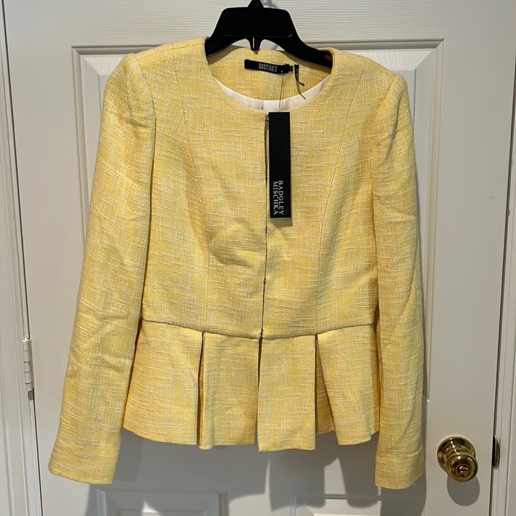 New With Tags - Badgley Mischka Yellow Blazer - Size 6